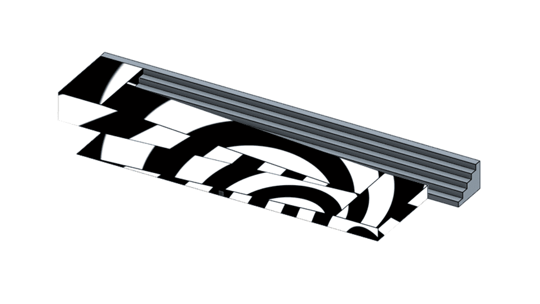 Cad model of a ramp ontop of a set of stairs